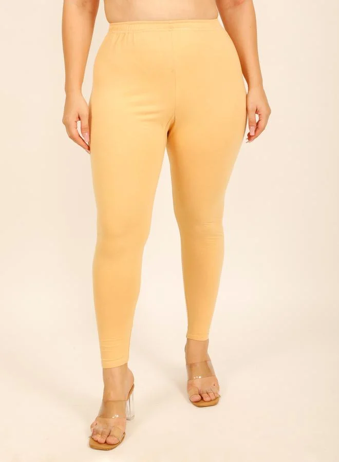 Take Two Yellow Women Yellow Solid Cotton Leggings By Dunberry London for Women | Best Price UAE
